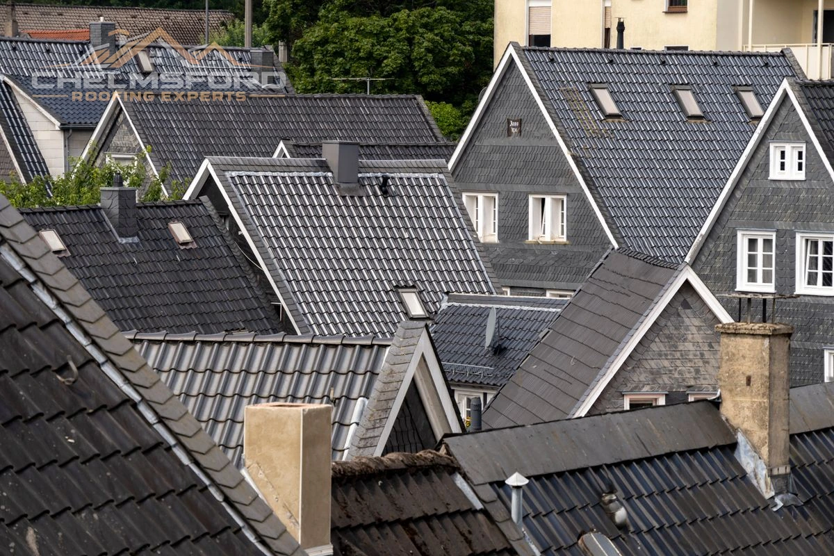 Natural slate roofing and lead flashing repair project in Chelmsford
