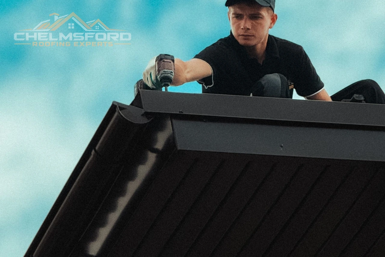 Qualified Chelmsford roofing expert inspecting pitched roof coverings before work begins
